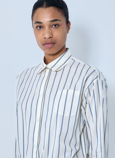 Moncler Striped Cotton Shirt White mon0264020