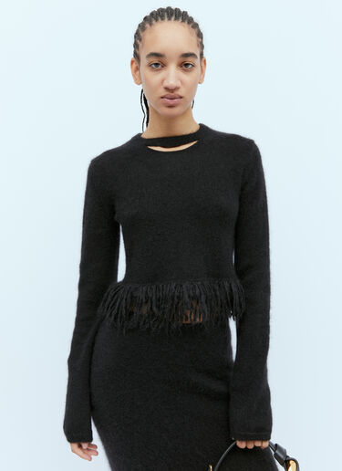 JW Anderson Fringe Hem Sweater Black jwa0254005