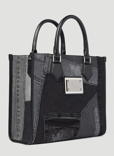 Dolce & Gabbana Small Patchwork Denim Tote Bag Black dol0154010