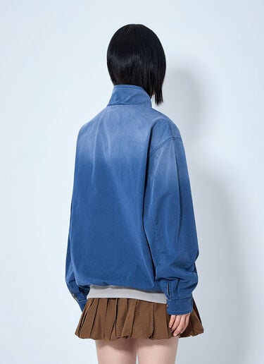 LN-CC® - Miu Miu: Old Washed Twill Blouson Jacket - Blue Miu Miu Old Washed Twill Blouson Jacket Blue miu0265009