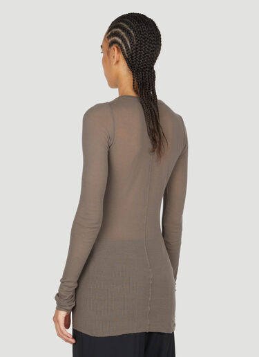Rick Owens Ribbed Long Sleeve T-Shirt Grey ric0253021