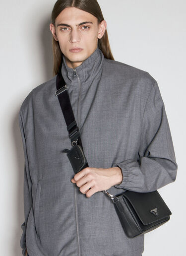 Prada Men's Saffiano Leather Crossbody Bag in Black | LN-CC®