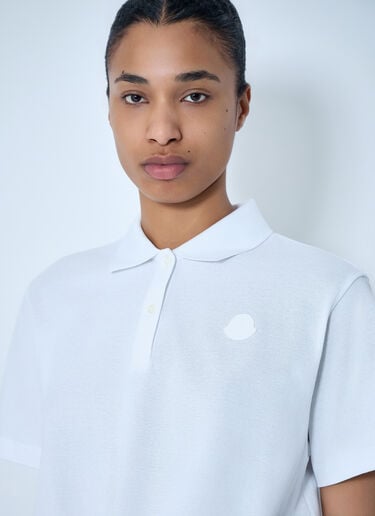 Moncler Cropped Drawstring Polo Shirt White mon0264023