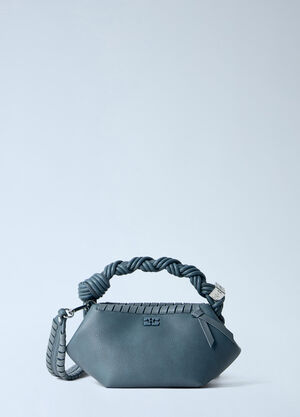 GANNI Bou Mini Tressé Handbag Blue gan0266028