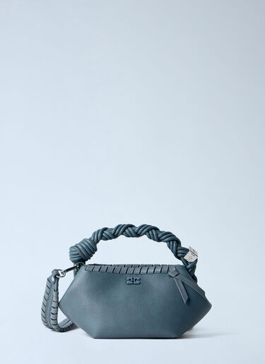 GANNI Bou Mini Tressé Handbag Blue gan0266028