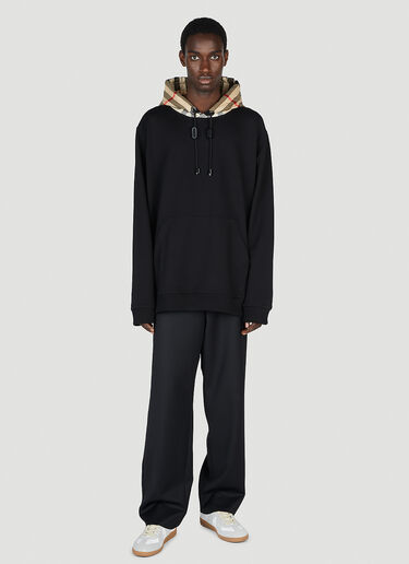 Burberry Check Hooded Sweatshirt Black bur0153014