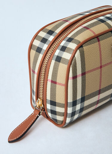 Burberry Small Check Travel Pouch Beige bur0259024