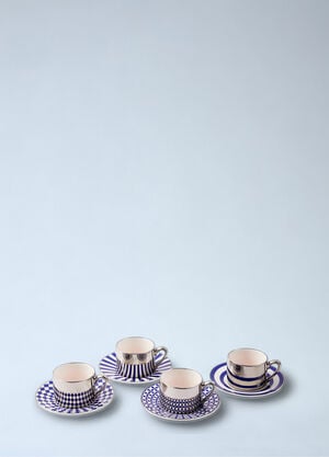 POLSPOTTEN Geometric Porcelain Espresso Cup Set Blue wps0691989