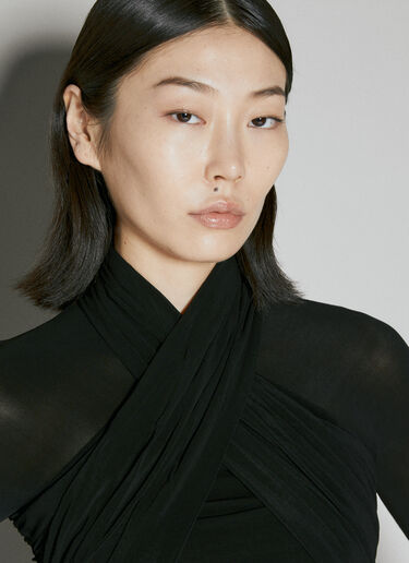 Semi-Sheer Cross Top Saint Laurent Semi-Sheer Cross Top Black sla0253022