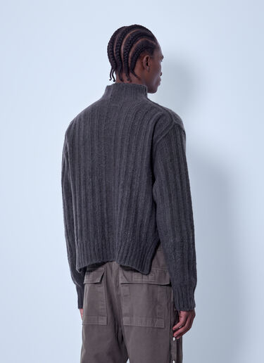 LN-CC® - Rick Owens: Turtle Neck Knit Jumper - Grey Rick Owens Turtle Neck Knit Jumper Grey ric0166001