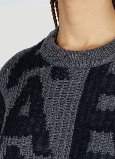 Marc Jacobs 모노그램 디스트레스트 스웨터 그레이 mcj0251007