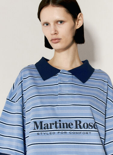 Martine Rose ストライプポロシャツ  ブルー mtr0255003