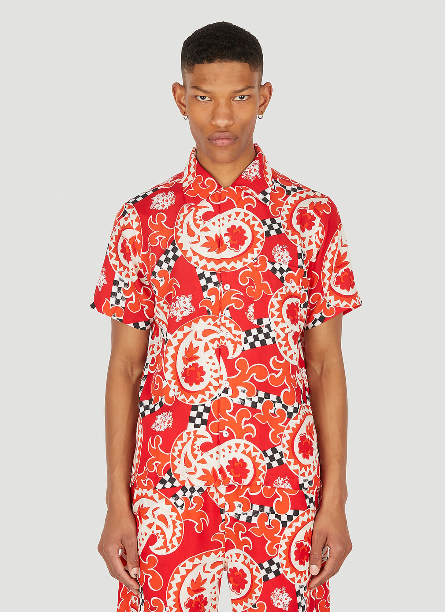Noma Crossed Paisley Summer Shirt Male Red