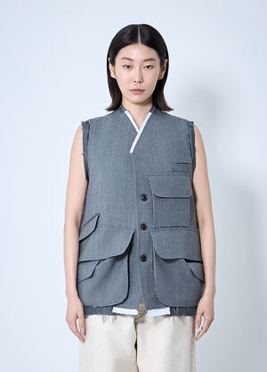 Maison Margiela Distressed Wool Waistcoat Grey mla0259004