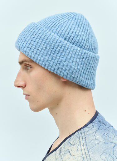 Acne Studios Small Face Logo Beanie Hat Blue acn0155042