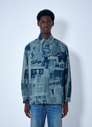 Jean Paul Gaultier Printed Cotton Poplin Shirt Blue jpg0164002