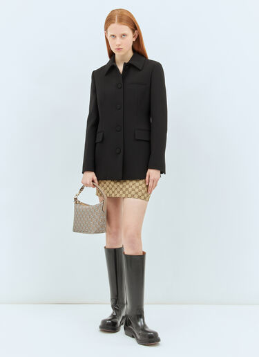 Gucci 羊毛绉纱夹克  黑色 guc0258001