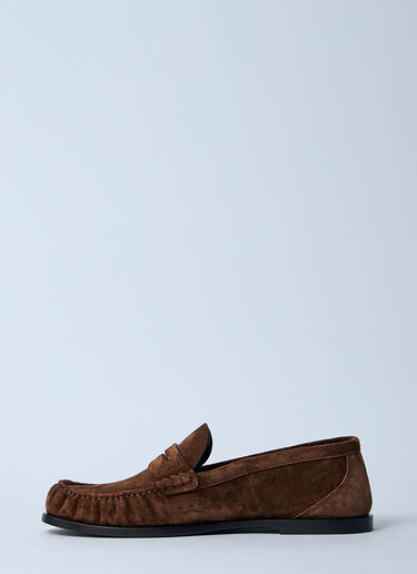 Saint Laurent Laurent 麂皮乐福鞋 棕色 sla0259043