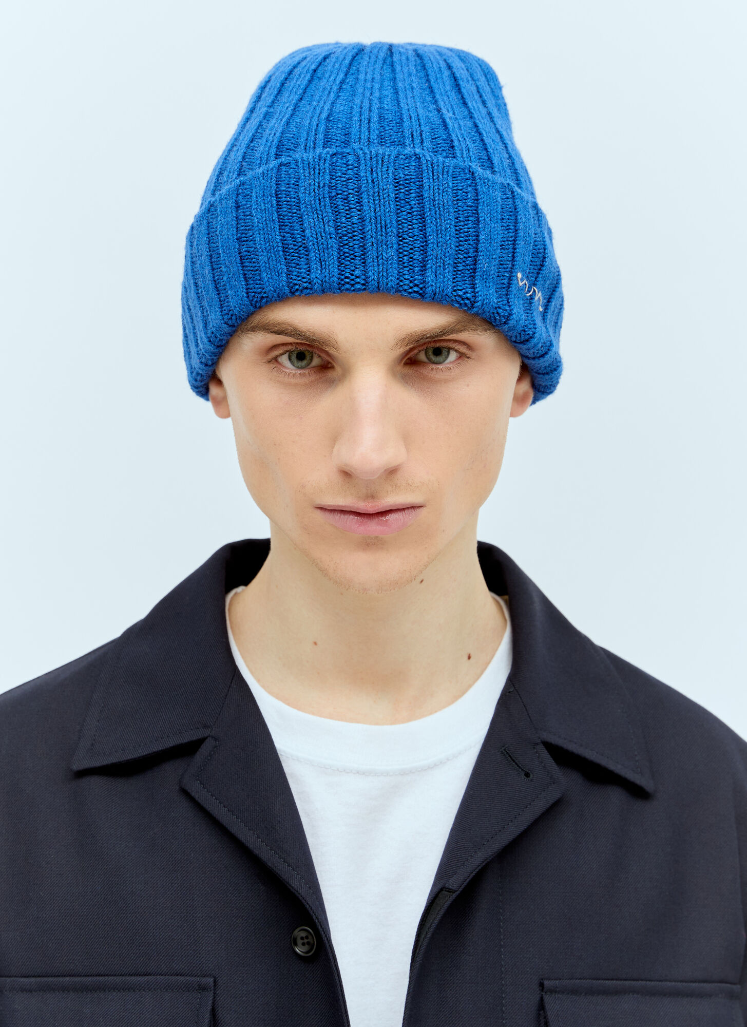 Shop Visvim Wool Beanie Hat In Blue