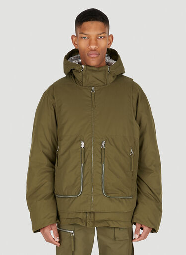 Helmut Lang 코튼 나일론 퍼퍼 재킷 카키 hlm0147003
