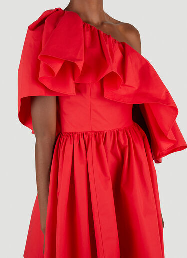 Alexander McQueen Asymmetric Ruffle Mini Dress Red amq0250065