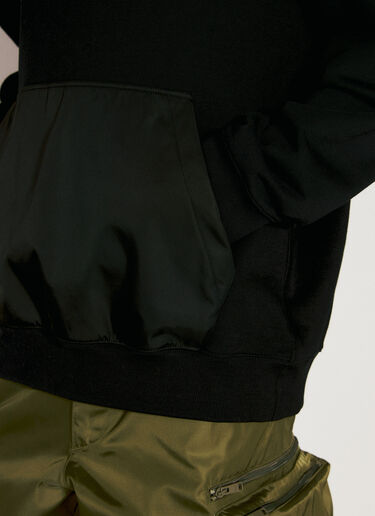 Prada Logo Plaque Hooded Sweatshirt Black pra0156001