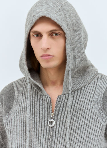 Charlie Constantinou Plated Zip Hooded Sweater Grey cco0158002
