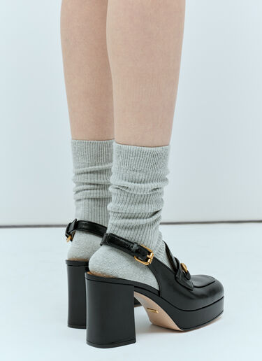 Horsebit Heeled Mules Gucci Horsebit Heeled Mules Black guc0255076