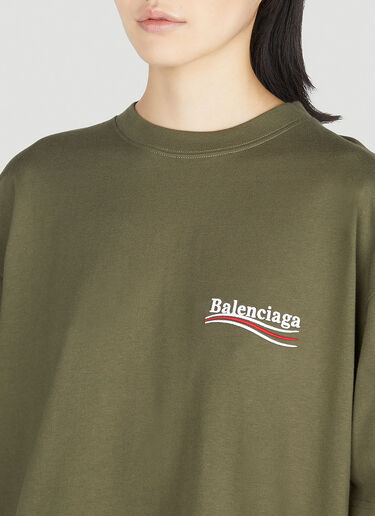 Balenciaga Logo Print T-Shirt Green bal0251030