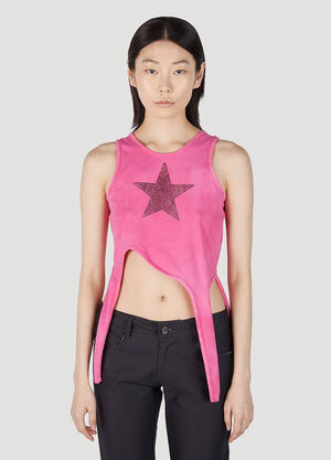 Collina Strada Rhinestone Thistle Tank Top Pink cst0251003