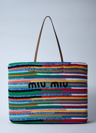 Miu Miu Crochet Tote Bag Blue miu0260021