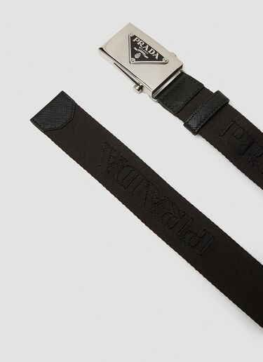 Prada Logo Plaque Belt Black pra0149106