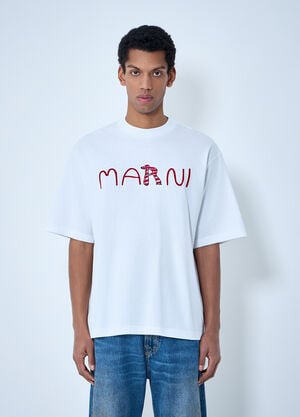 Marni Logo Motif T-Shirt White mni0163007