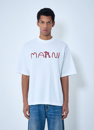 Marni Logo Motif T-Shirt White mni0163007
