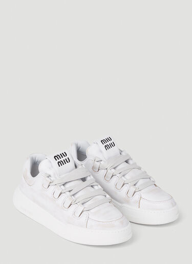Bleached Sneakers Miu Miu Bleached Sneakers White miu0252026