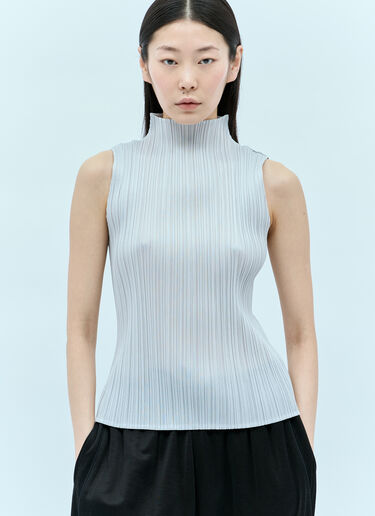 Pleats Please Issey Miyake 하이넥 플리츠 탑 그레이 plp0254008