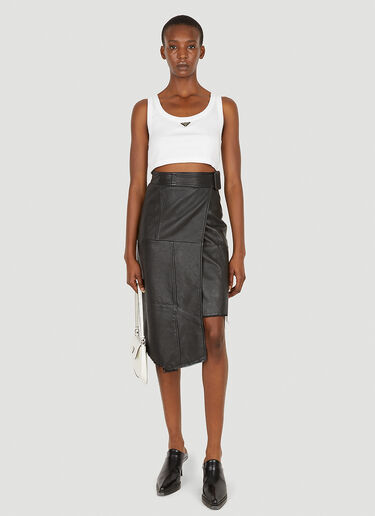 Prada Logo Plaque Crop Top White pra0251007
