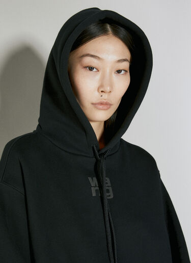 徽标蓬松连帽运动衫 Alexander Wang 徽标蓬松连帽运动衫 黑色 awg0254003
