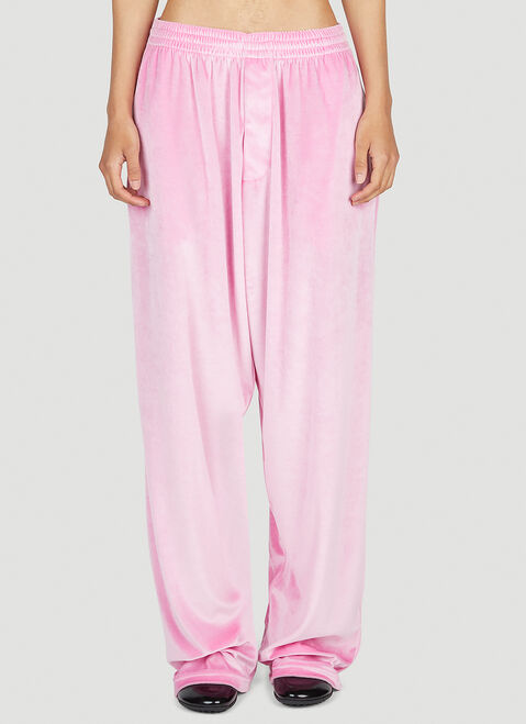 Versace Baggy Velour Pants Pink vrs0253002