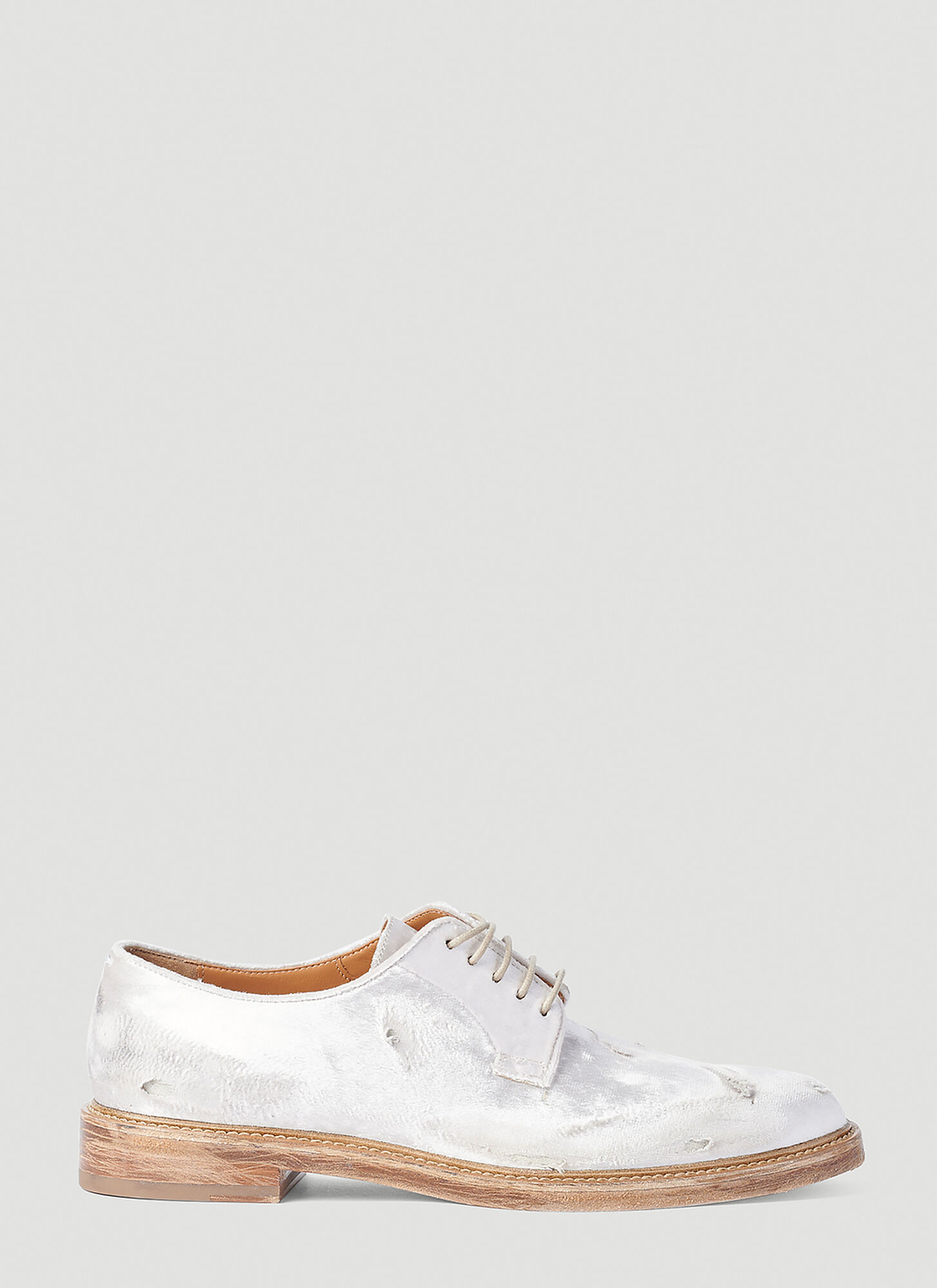 Shop Maison Margiela Distressed Oxford Shoes In White
