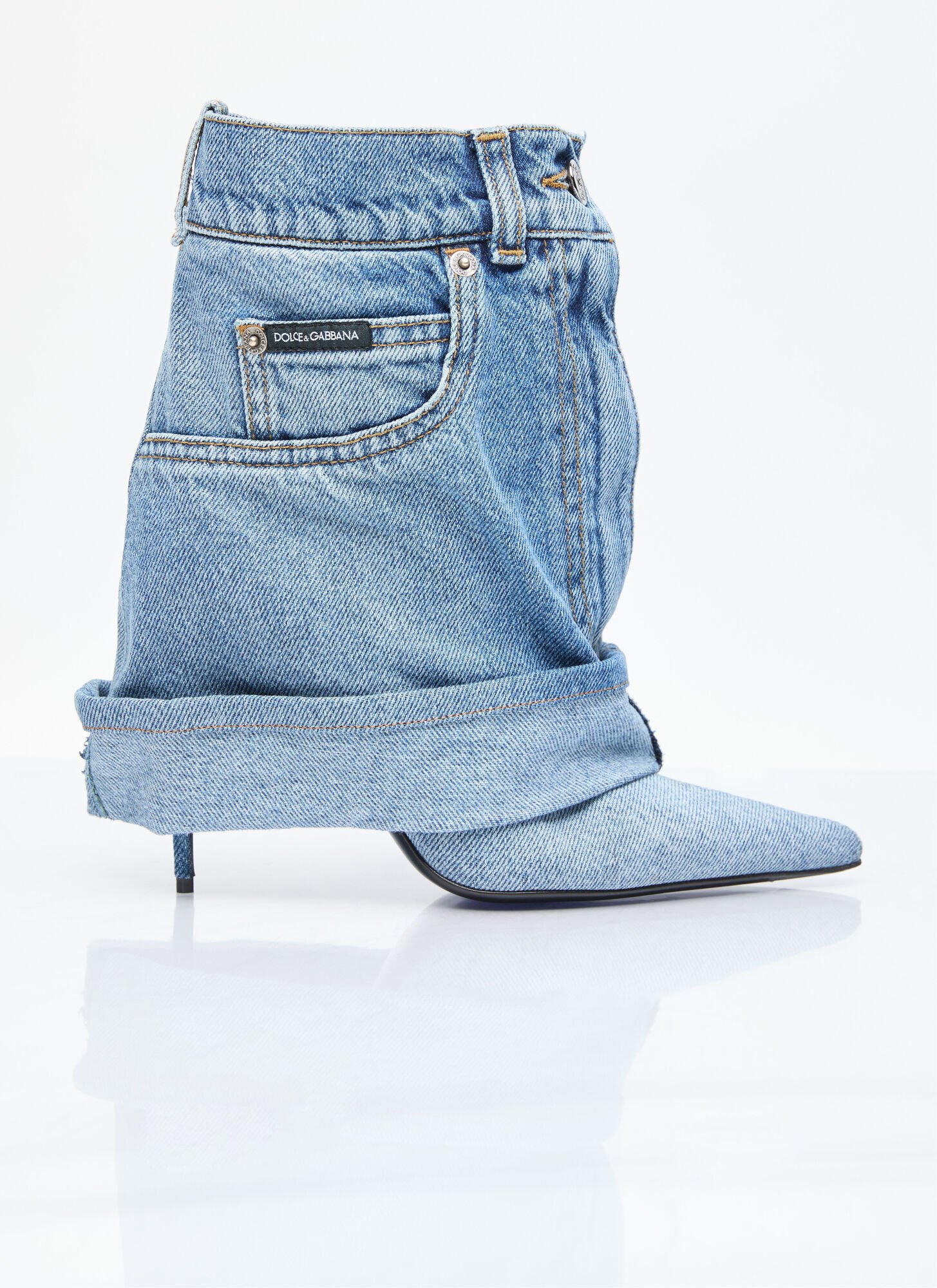 Shop Dolce & Gabbana Denim Boots In Blue