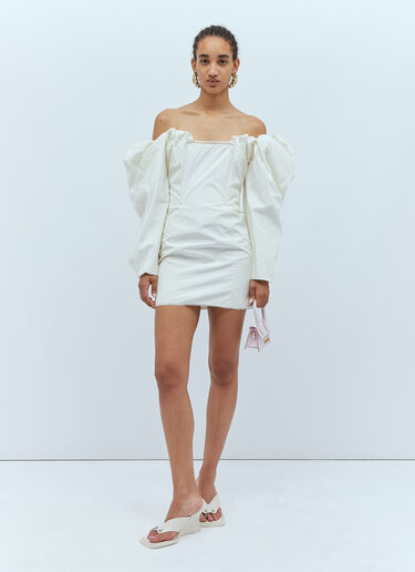 Jacquemus La Robe Taffeta Mini Dress Cream jac0254014