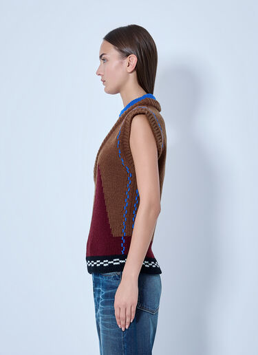 LN-CC® - Marni: Geometric Knit Sleeveless Vest - Brown Marni Geometric Knit Sleeveless Vest Brown mni0265003