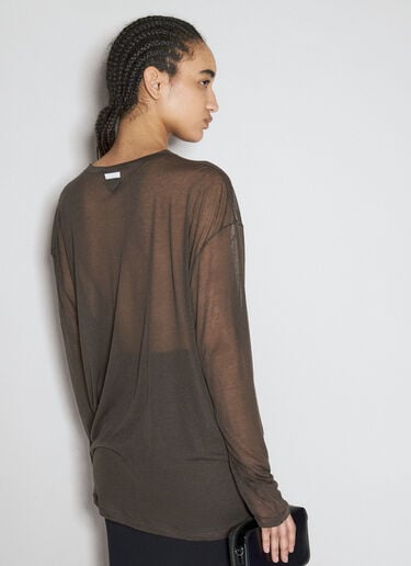 Prada 半透视上衣  棕色 pra0256005