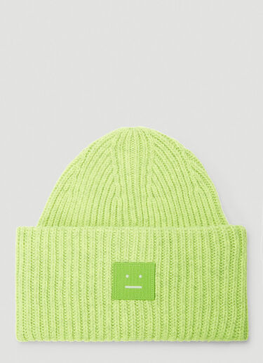 Acne Studios Pansy N Face Beanie Hat Green acn0243008