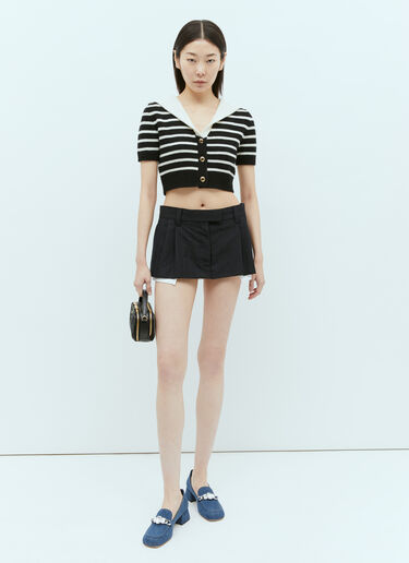 Miu Miu Pleated Pinstripe Mini Skirt Navy miu0255009