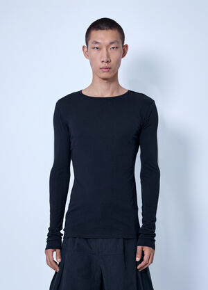 Entire Studios Sheer Long Sleeve Top Black ent0166021