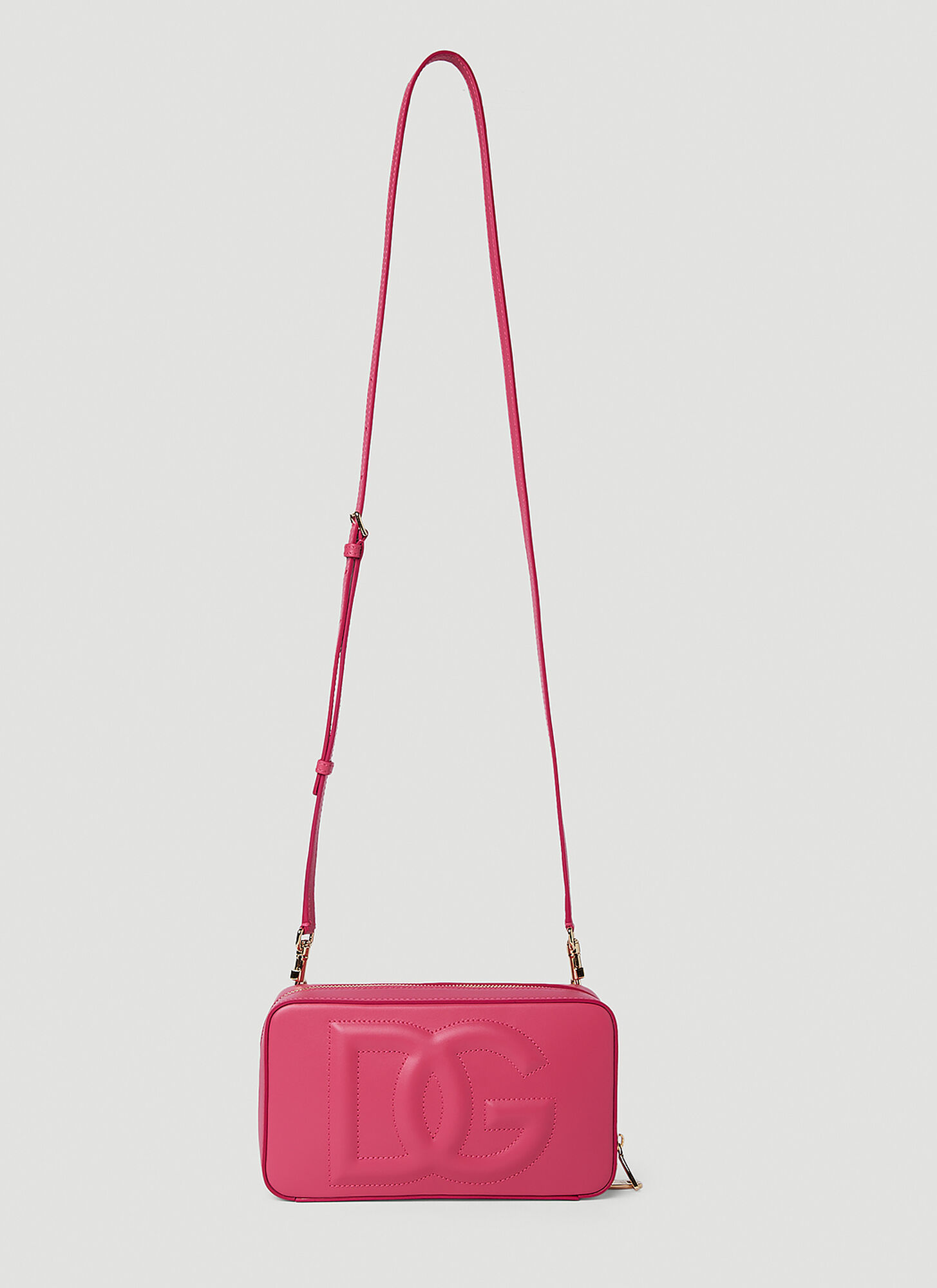 Shop Dolce & Gabbana Padded Logo Shoulder Bag In Pink