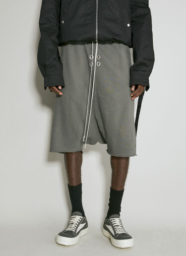 Rick Owens DRKSHDW Drawstring Track Shorts Grey drk0154004