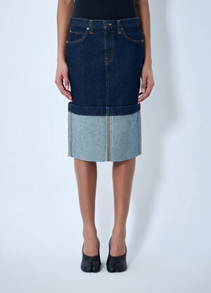 Khaite Kilian Midi Skirt Blue kha0264003